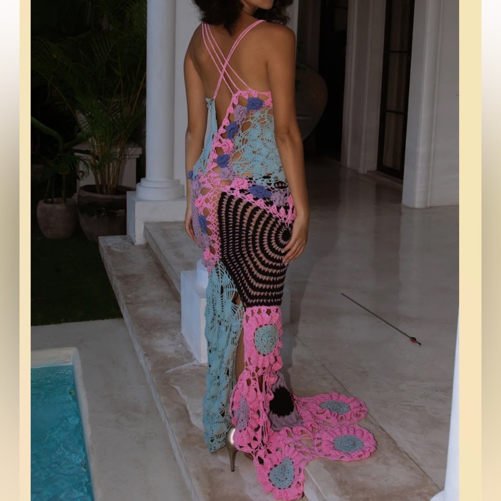 Oceanus Cassandra Crochet Evening Maxi Dress - Picture 5 of 16